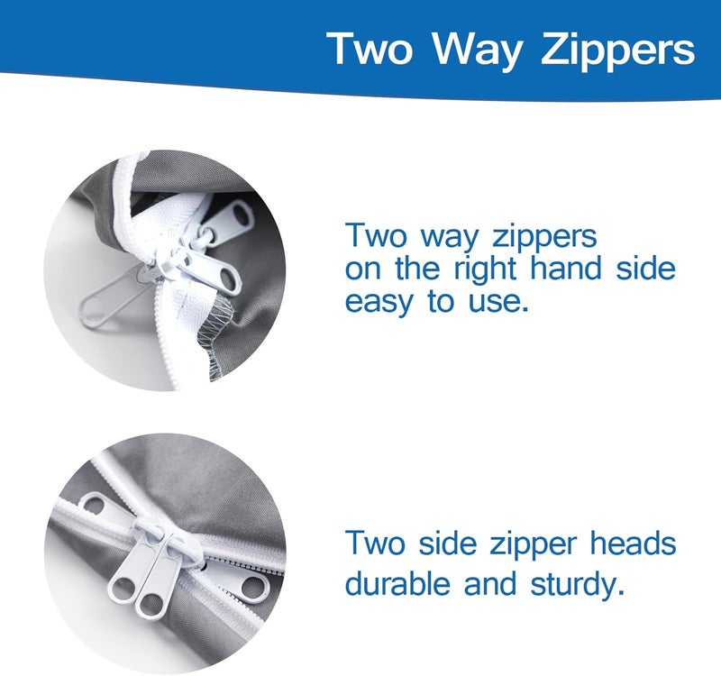 Coldwind Sleeping Bag Liners with 2 Way Zipper, Adult Sleep Sack Travel Sheets for Hotel/Hostels/Business Trips, Lightweight Single Camping Sheet Sleep Bag Liner Warm & Cold Weather, Gray - Image 4